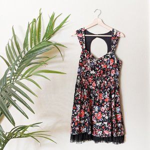 Free People Sunkissed Summer Floral Cutout Mini Dress Size 6